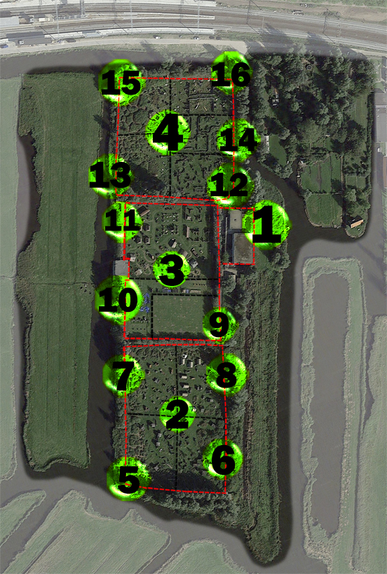 Plattegrond speelvelden